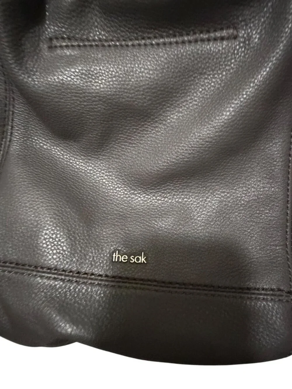 The Sak Slate Leather Sequoia Hobo Shoulder Bag Purse Zipper Closure - Picture 2 of 14